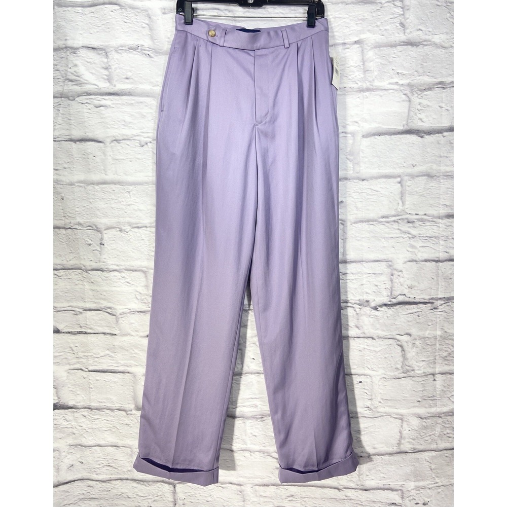 Vintage Polo Ralph Lauren Golf Pants Women's 8 Purple Pleated Straight Leg New